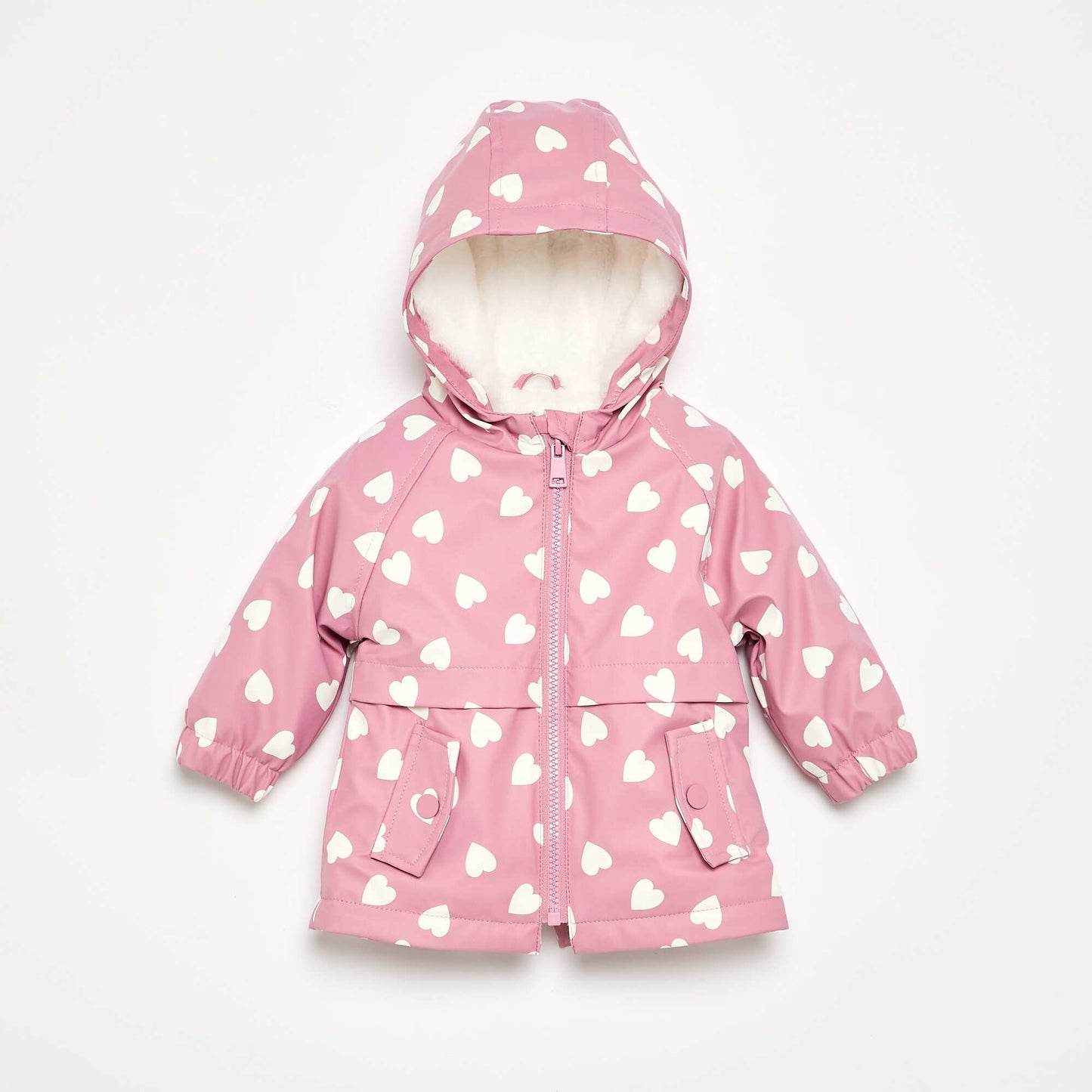 Hooded water-repellent parka PINK