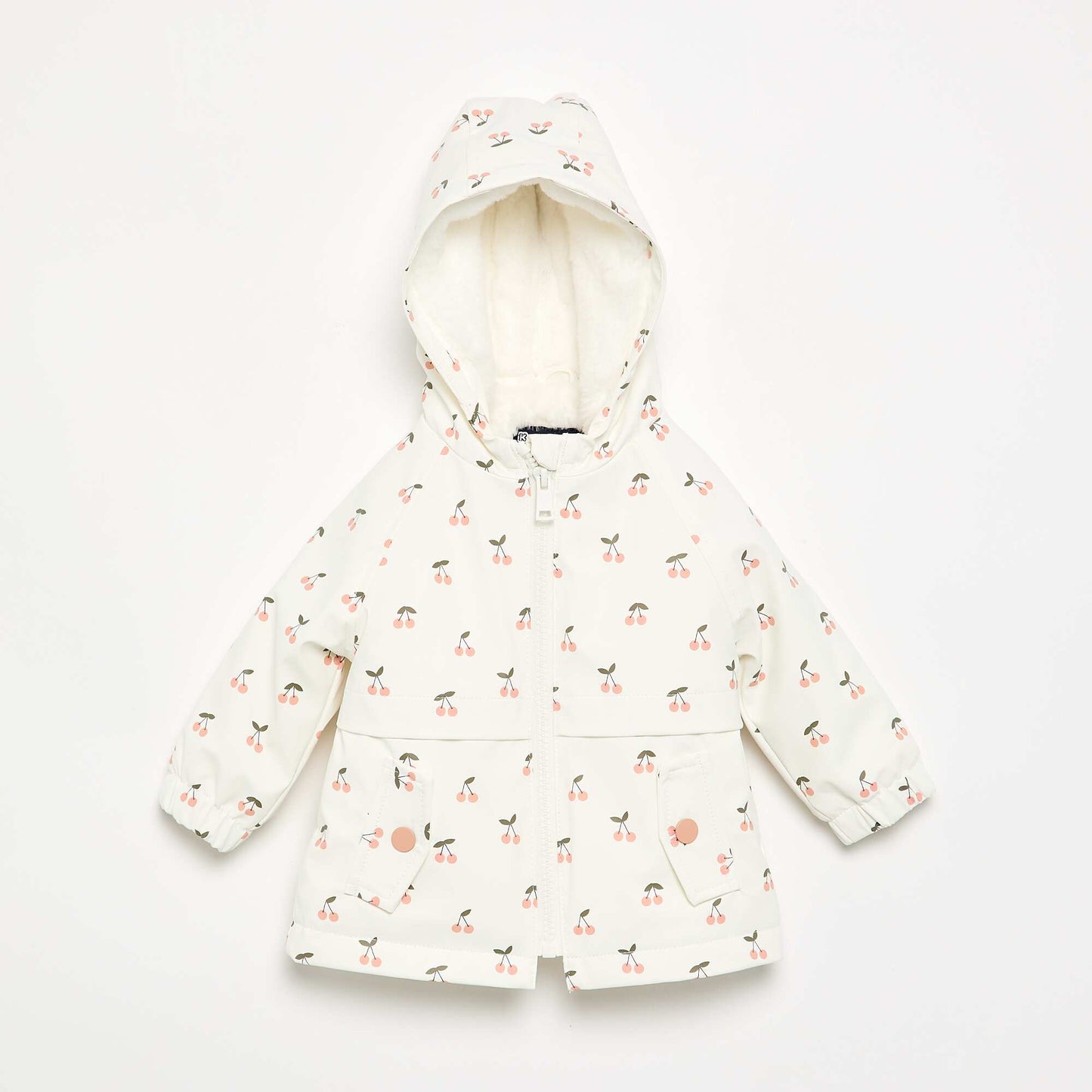 Hooded water-repellent parka WHITE