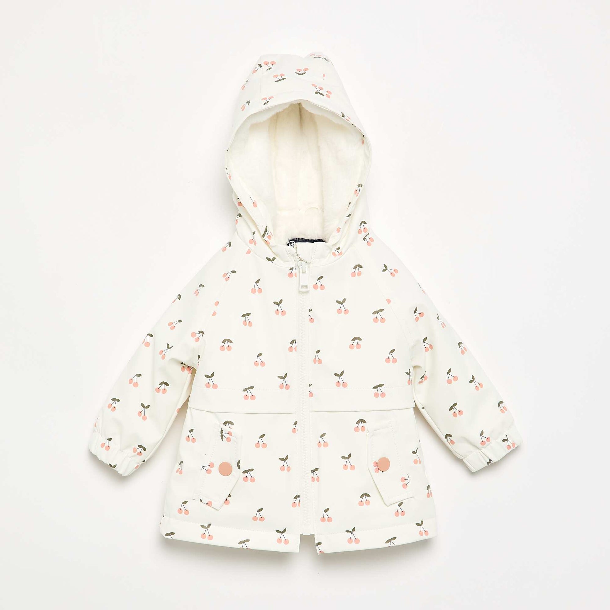 Hooded water-repellent parka WHITE