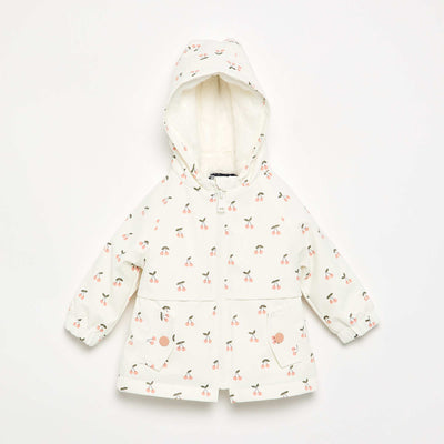 Hooded water-repellent parka WHITE
