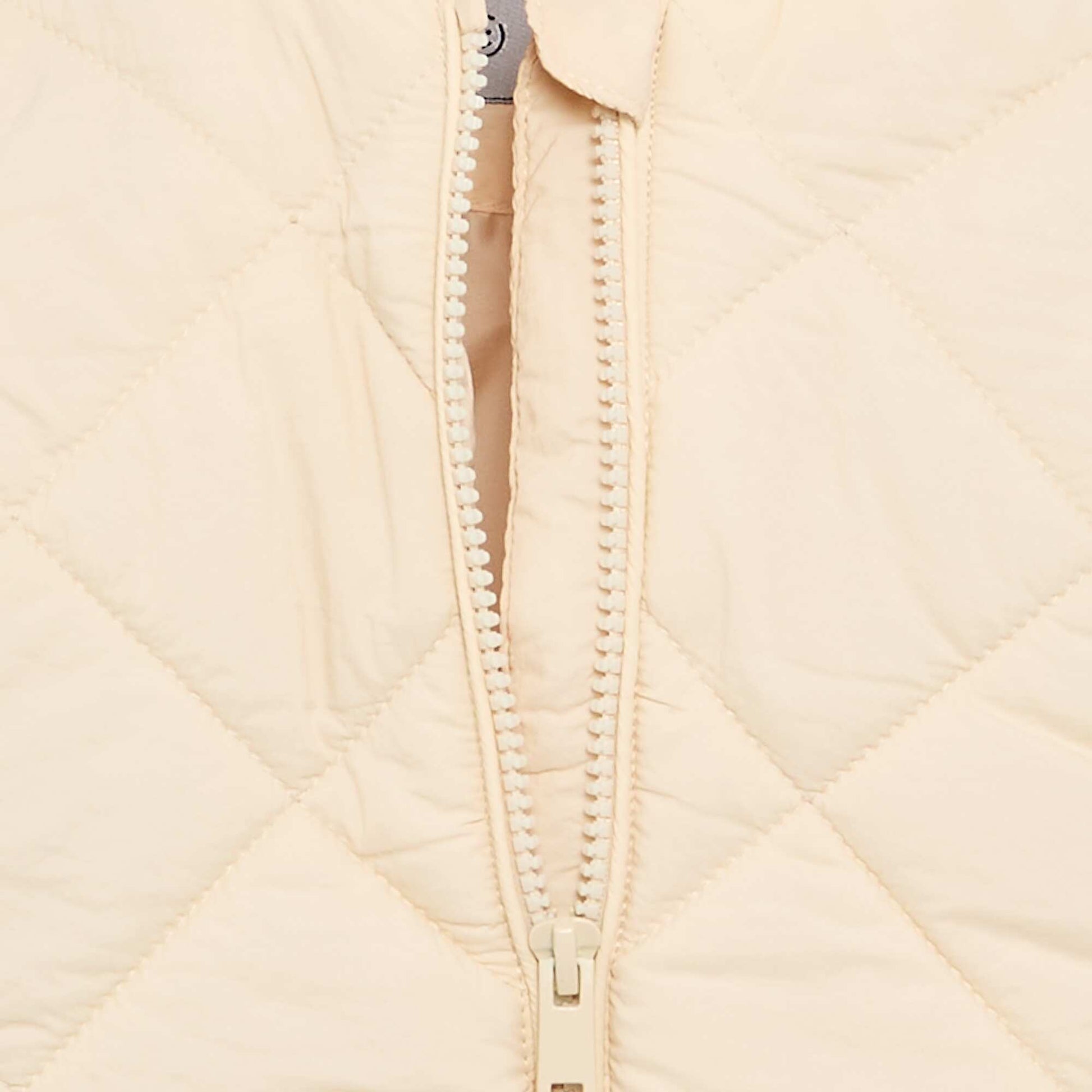 Hooded quilted jacket BEIGE