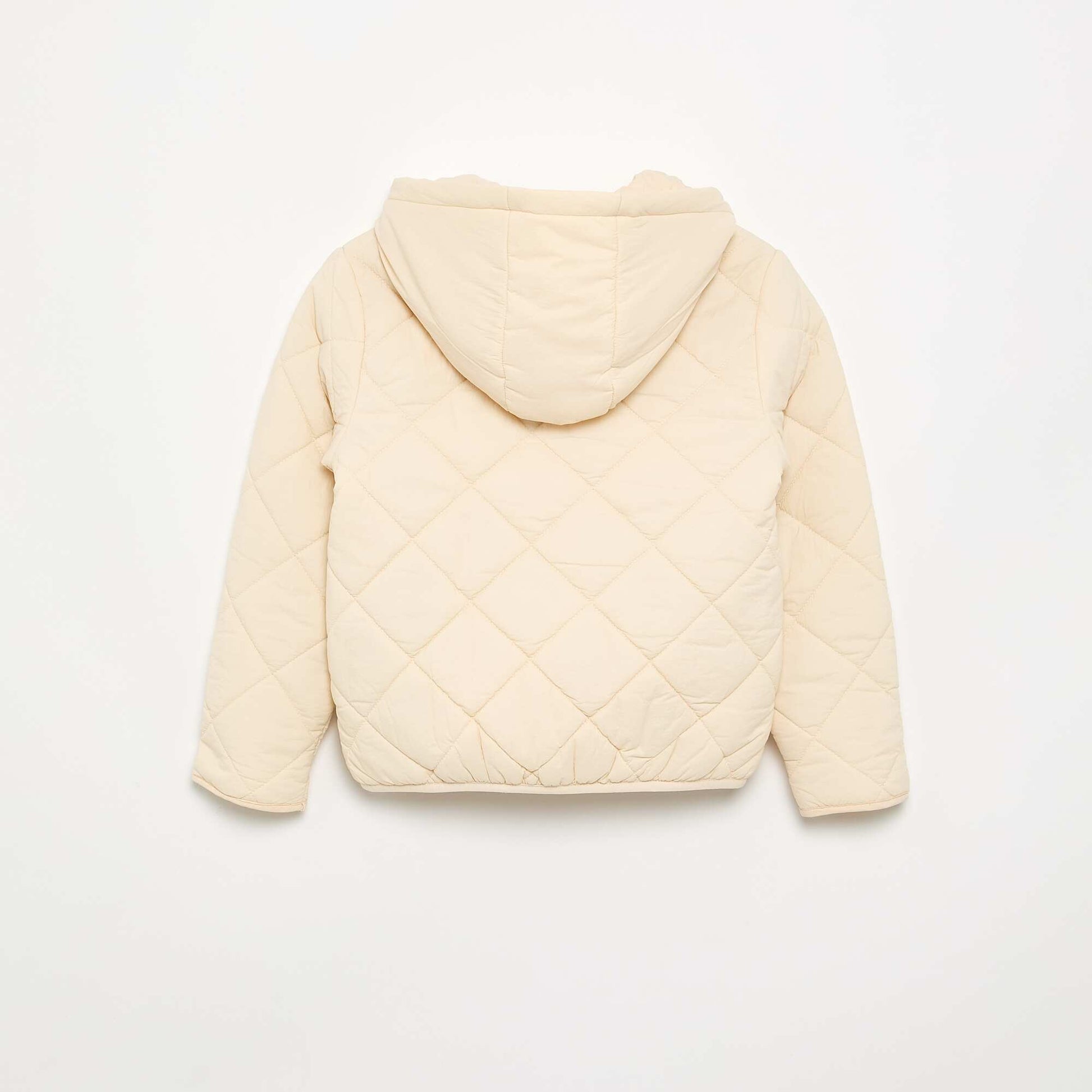 Hooded padded jacket BEIGE
