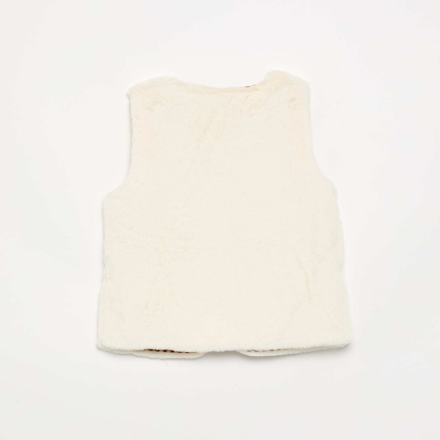 Sleeveless faux fur vest BEIGE