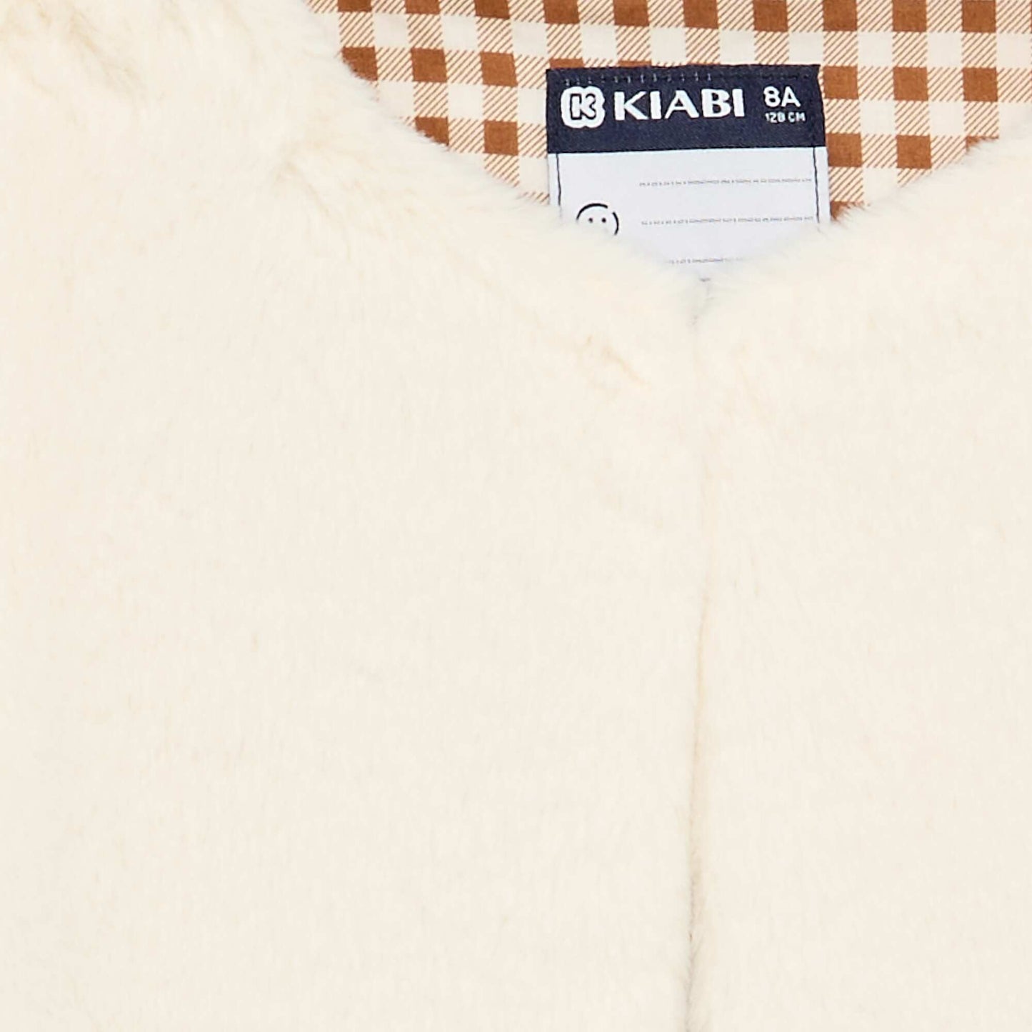 Sleeveless faux fur vest BEIGE