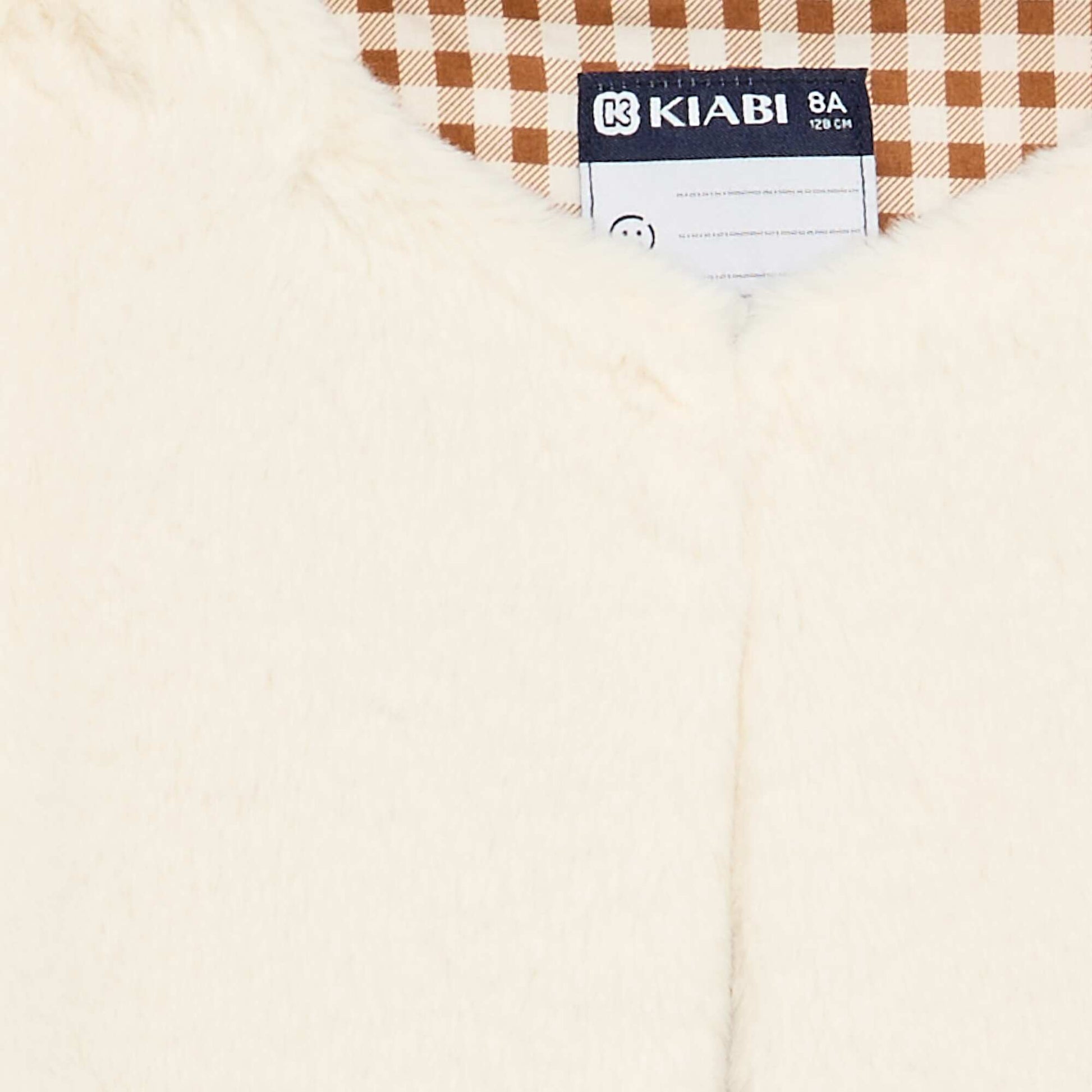 Sleeveless faux fur vest BEIGE