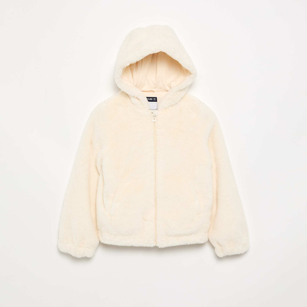 Hooded faux fur jacket WHITE