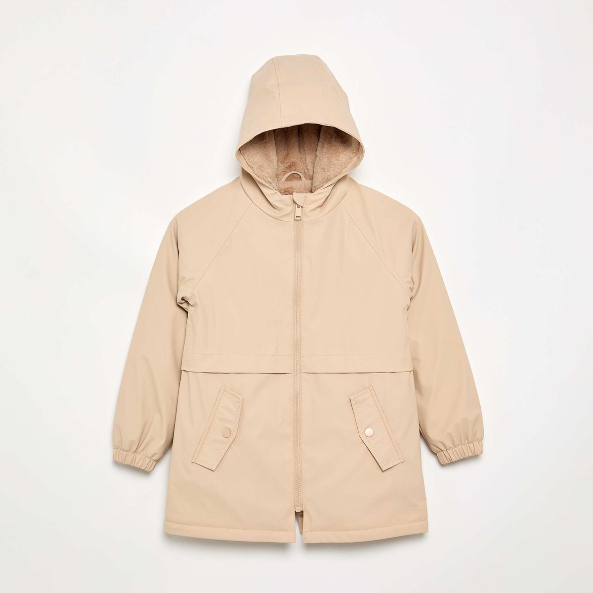 Faux Fur Lined Parka BEIGE