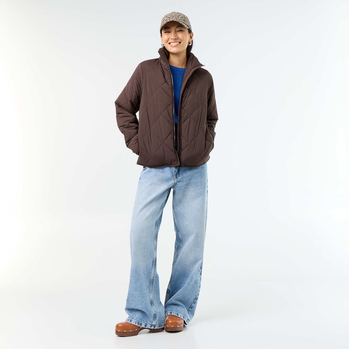 Quilted Water-Repellent Jacket BROWN
