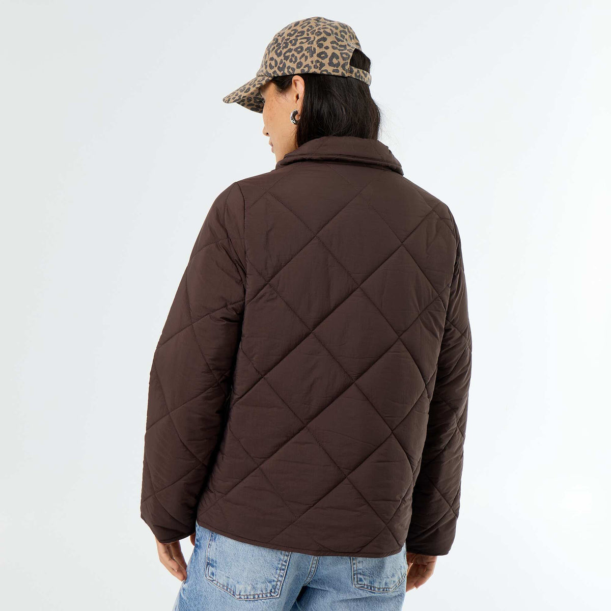 Quilted Water-Repellent Jacket BROWN