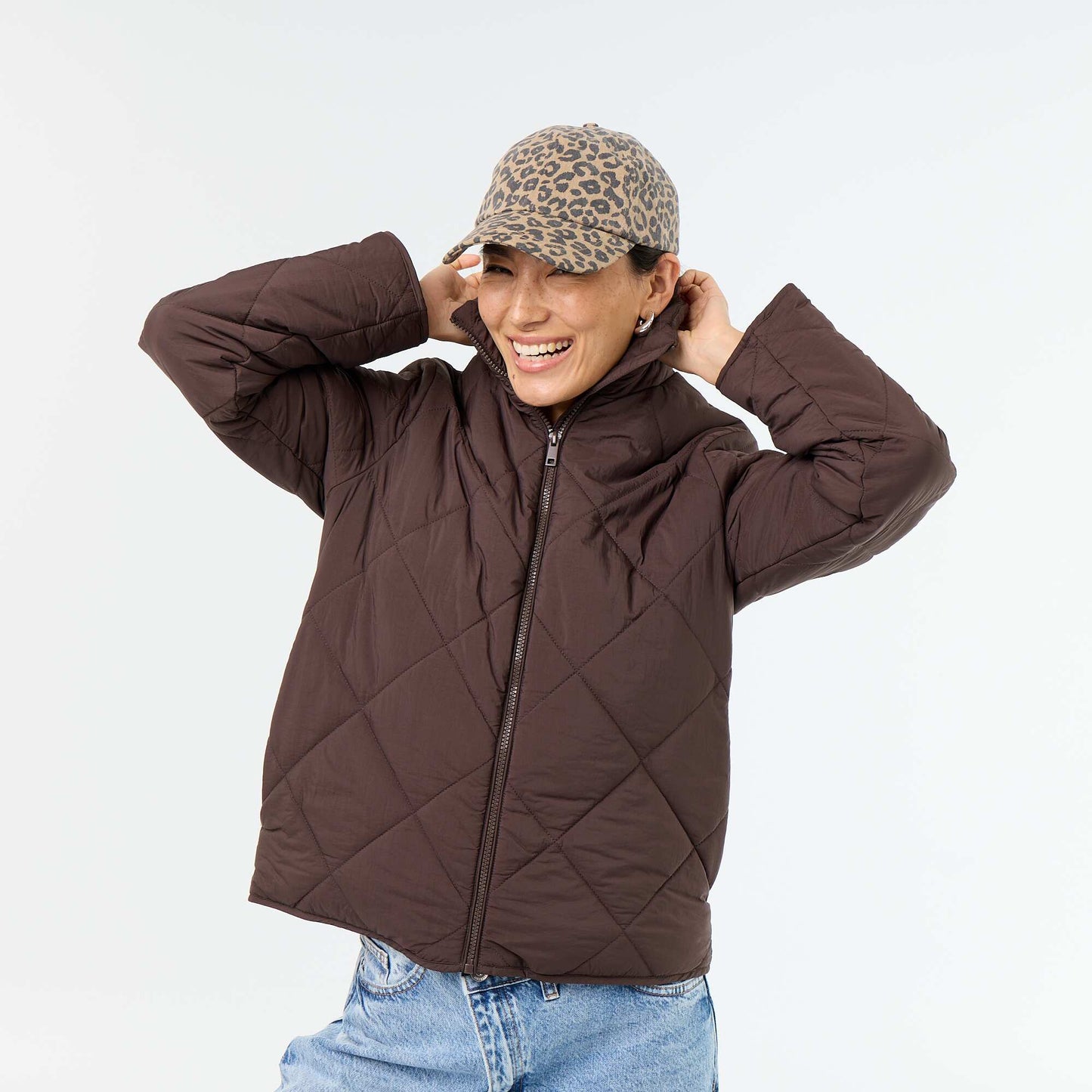 Quilted Water-Repellent Jacket BROWN