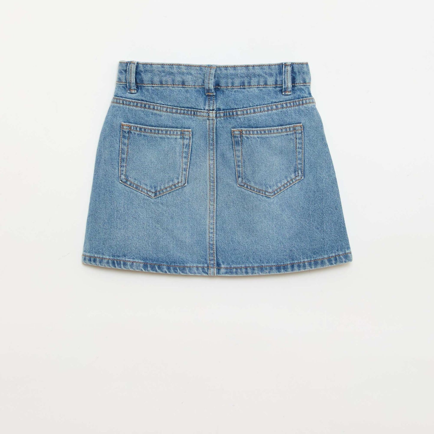 Denim skirt with braided pockets BLUE