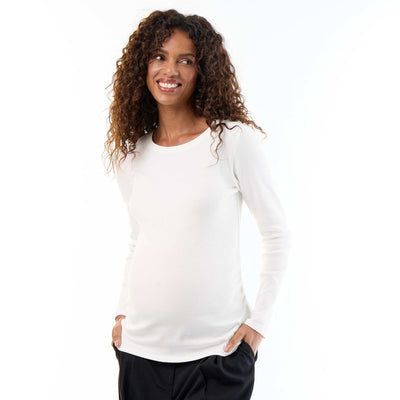 Ribbed Maternity T-shirt WHITE