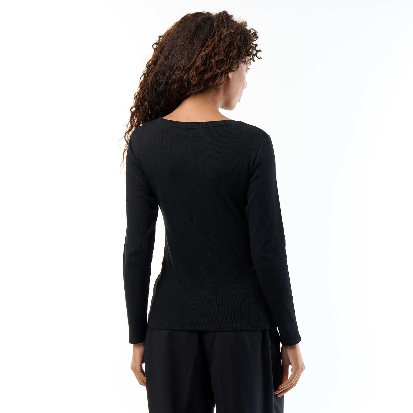 Ribbed Maternity T-shirt BLACK