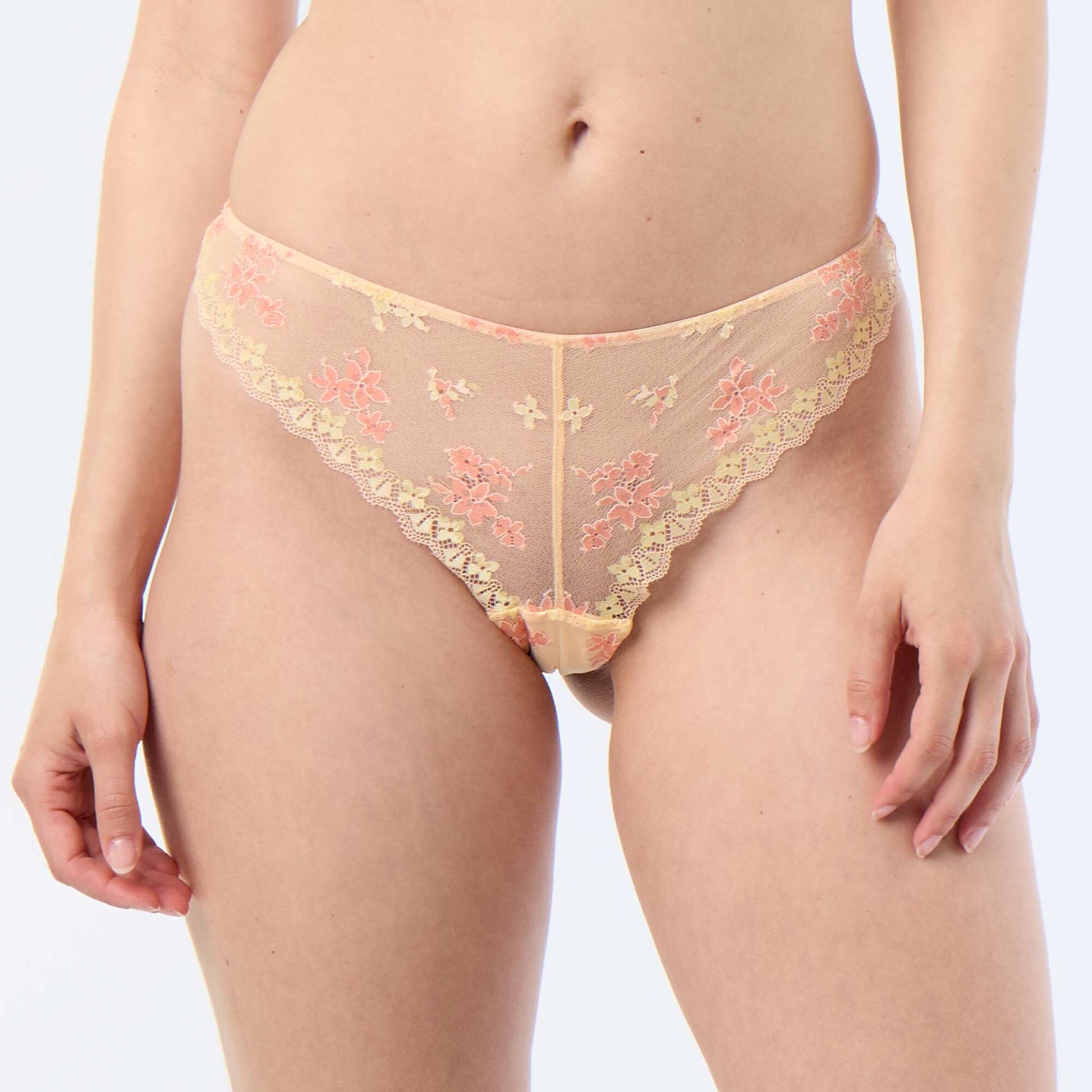 Patterned Lace Tanga ORANGE