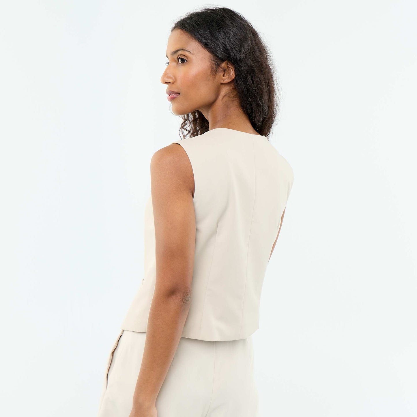Sleeveless Solid Suit Vest GREY
