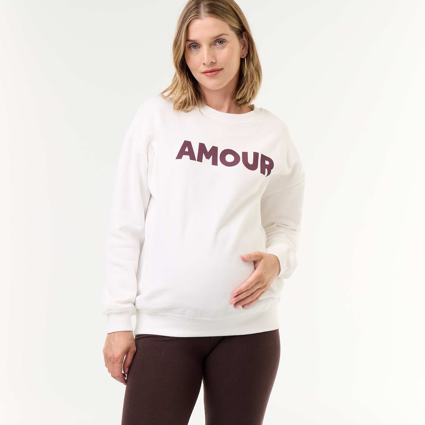 Printed Nursing Sweatshirt WHITE