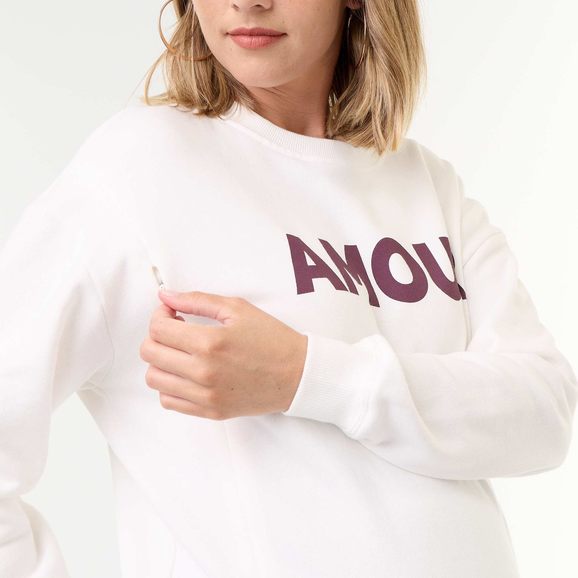 Printed Nursing Sweatshirt WHITE