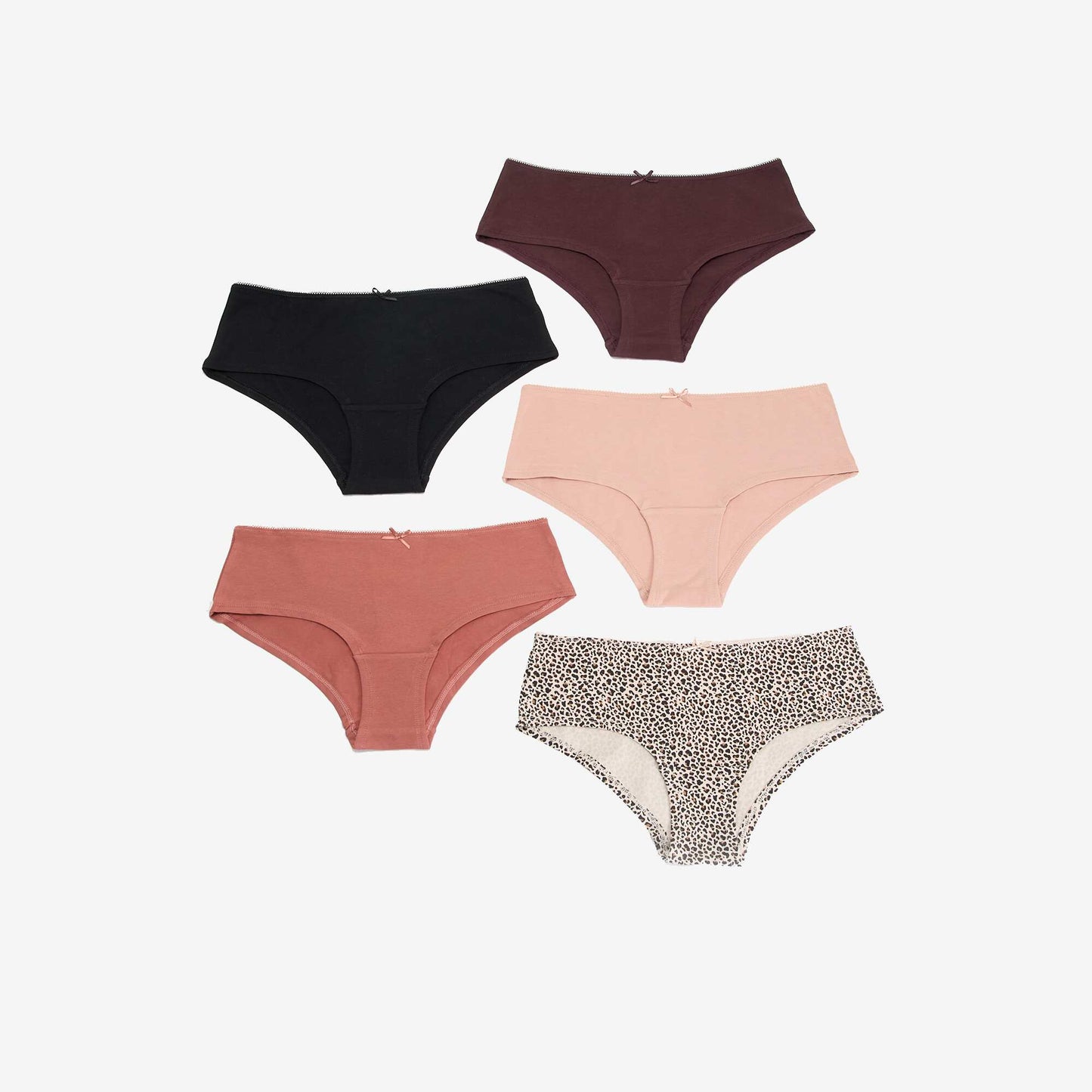Pack of 5 Printed Shorties BEIGE