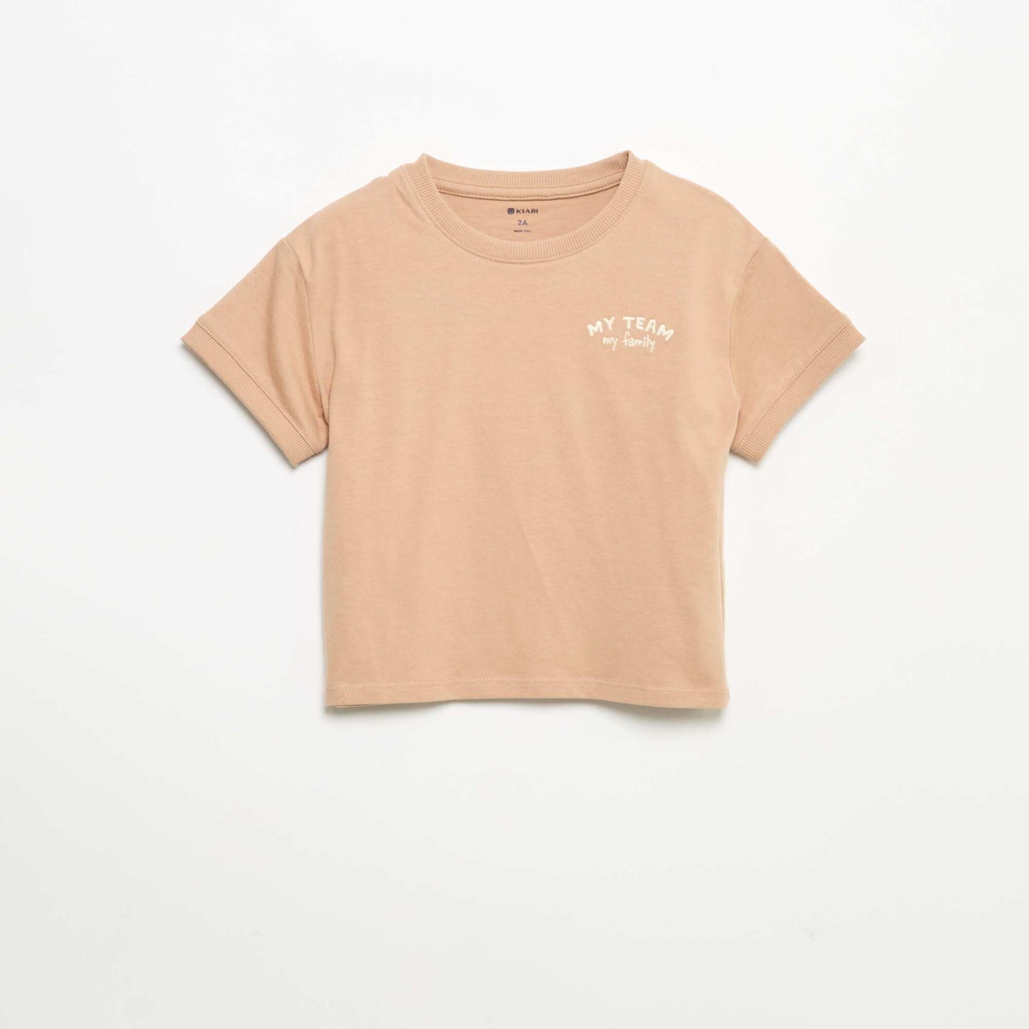 Short-sleeved fun print t-shirt BEIGE