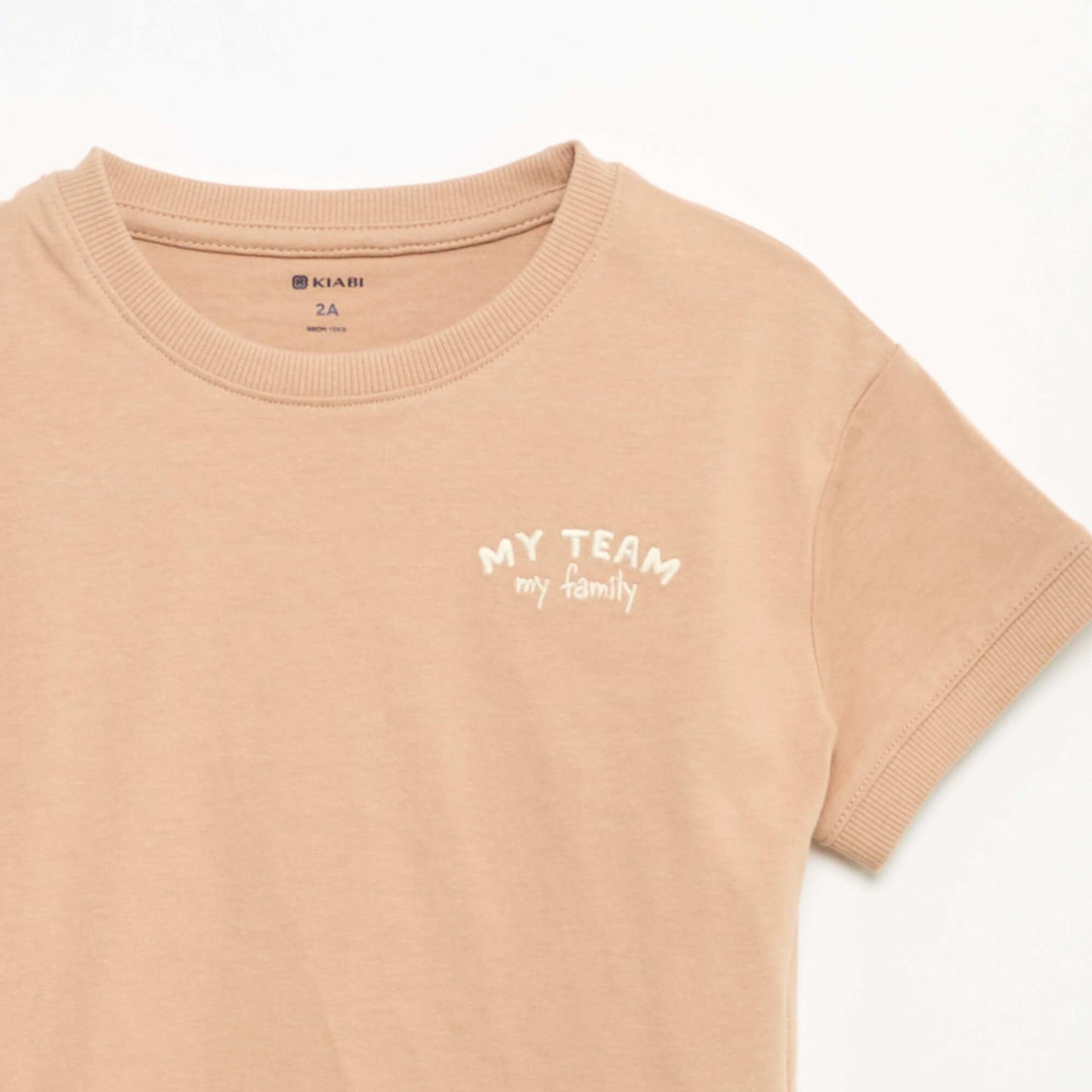 Short-sleeved fun print t-shirt BEIGE