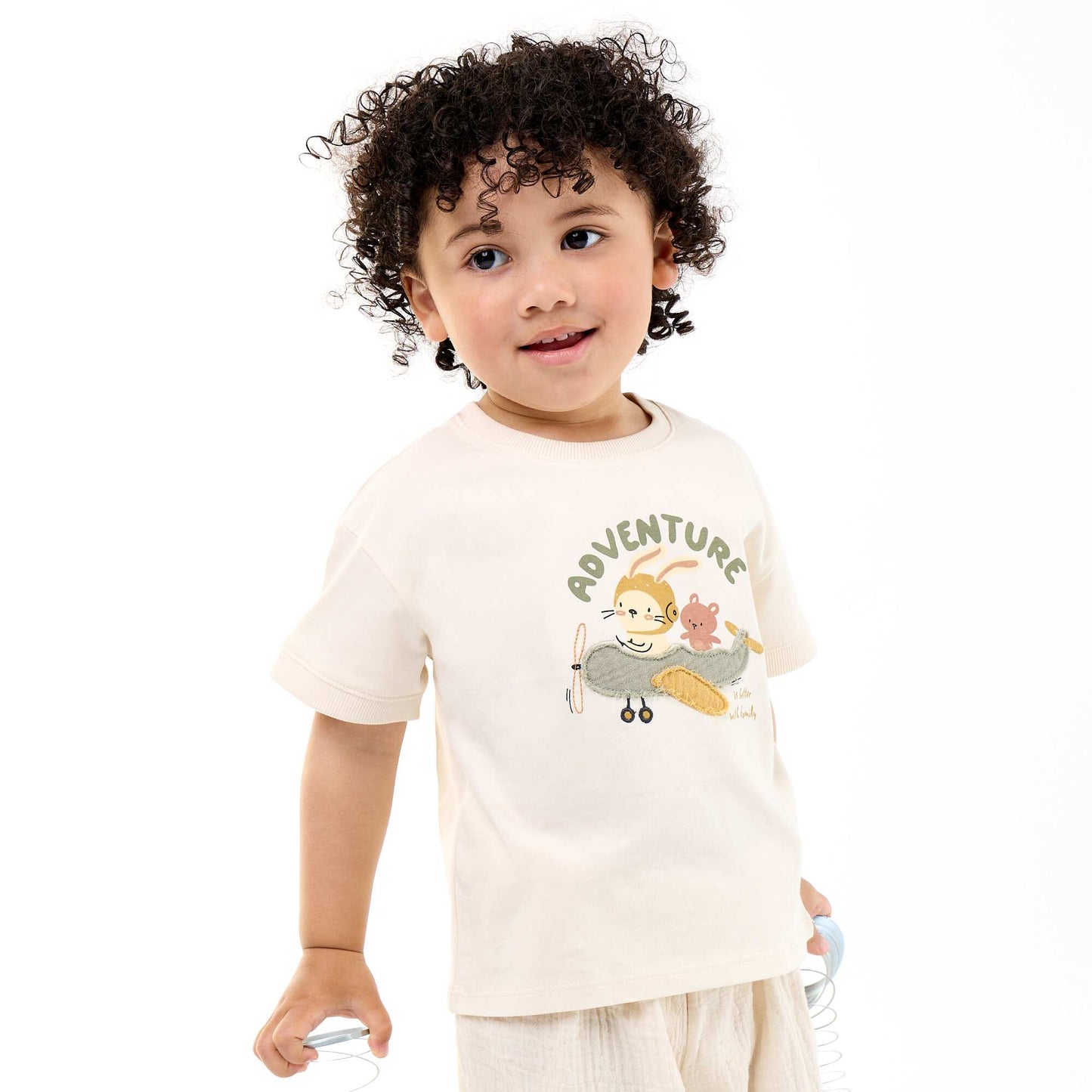 Short-sleeved fun print t-shirt WHITE