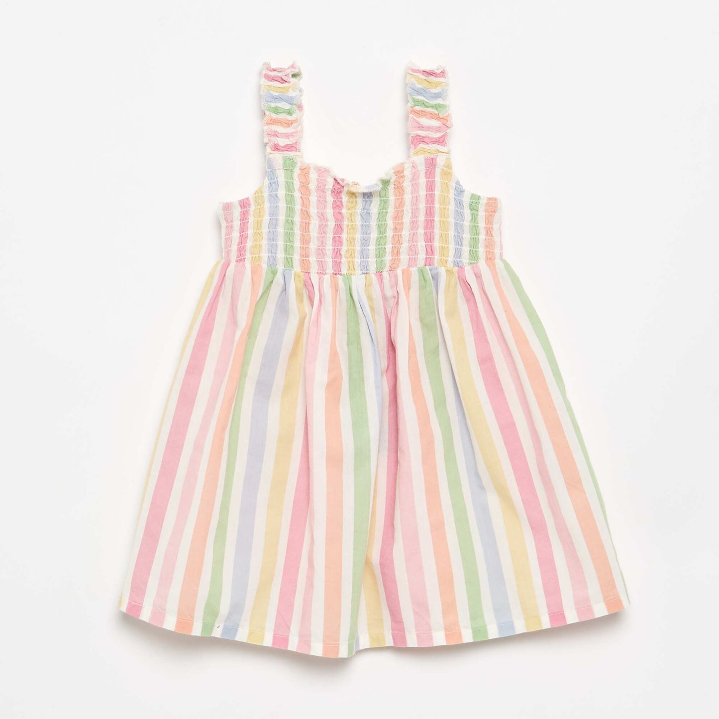Sleeveless cotton voile dress WHITE