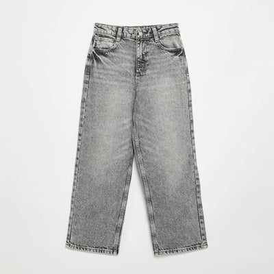 Baggy Fit Denim Trousers GREY