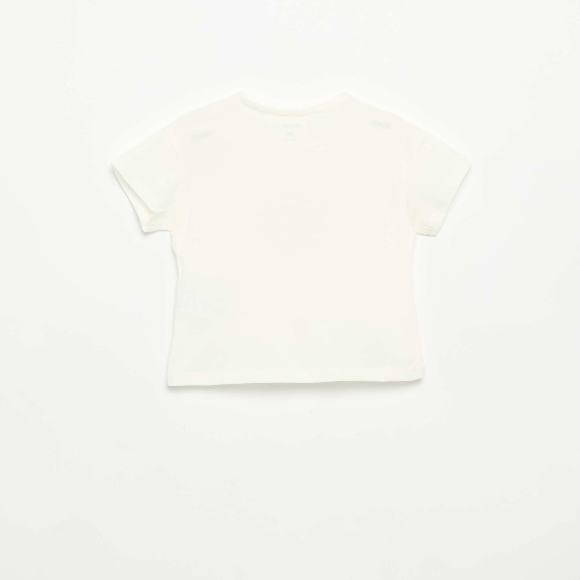 Short-sleeved T-shirt with Stitched Heart WHITE