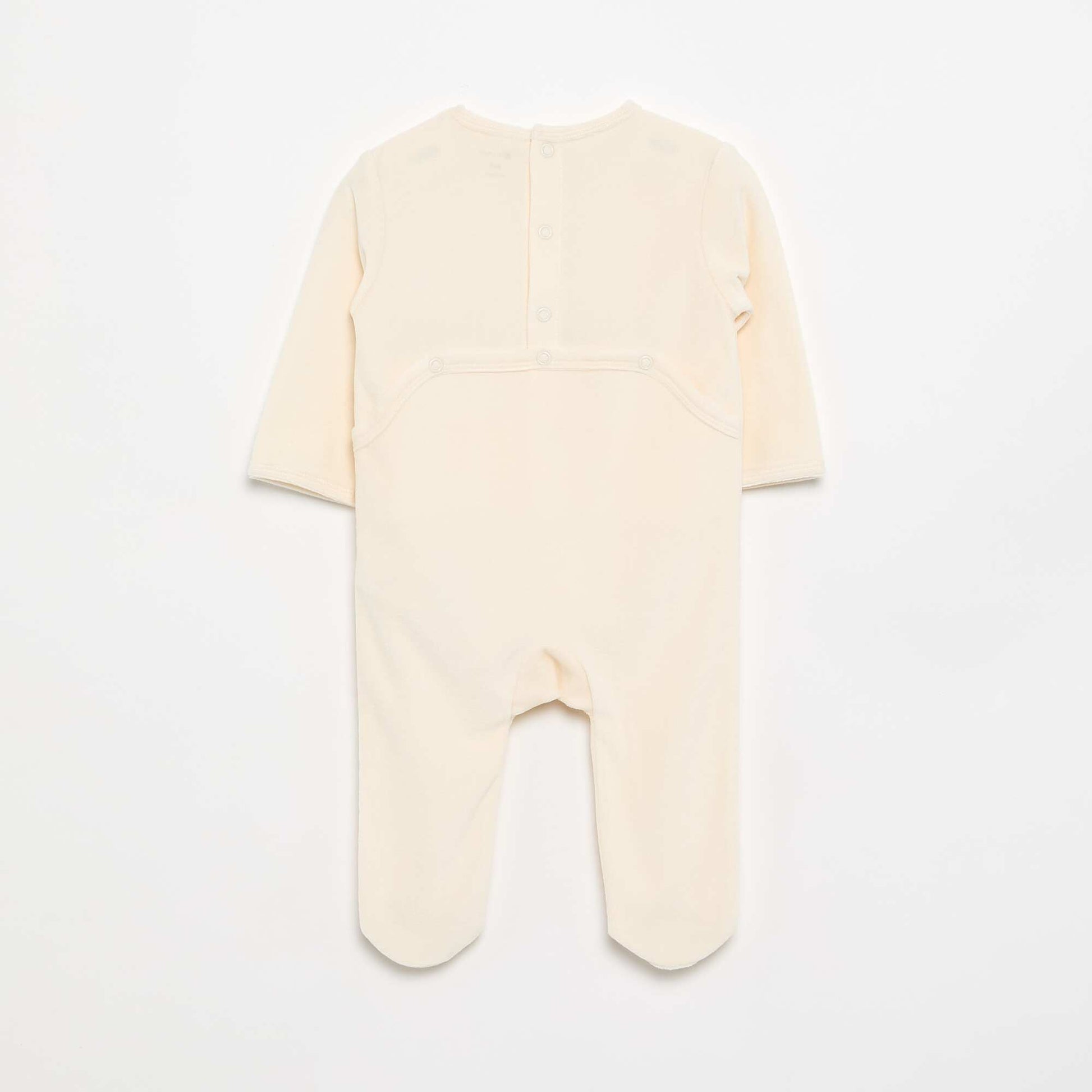 Velour Sleepsuit with Feet WHITE