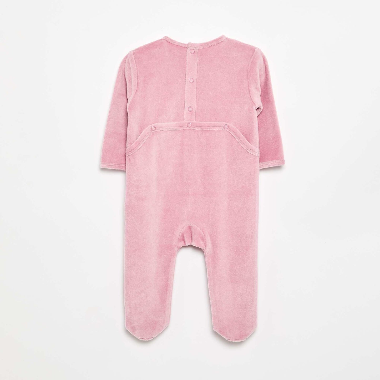 Velour Sleepsuit with Feet PINK