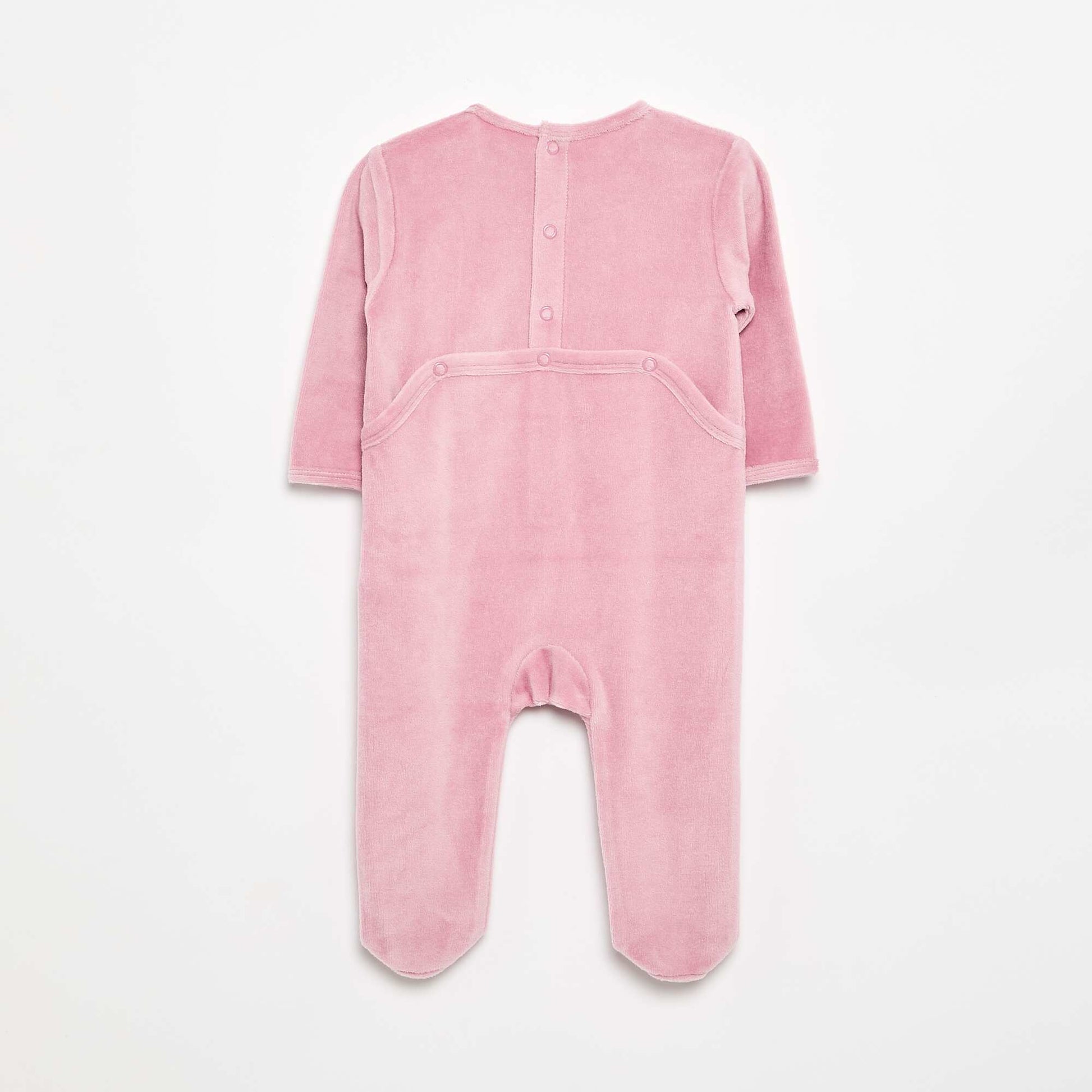 Velour Sleepsuit with Feet PINK