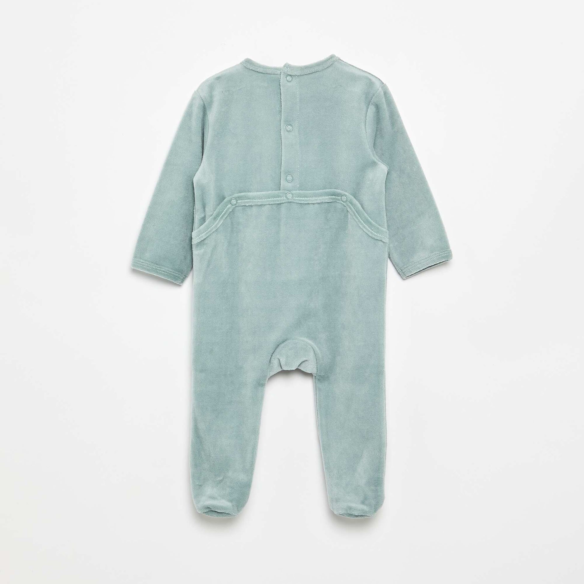 Velour Sleepsuit with Feet BLUE