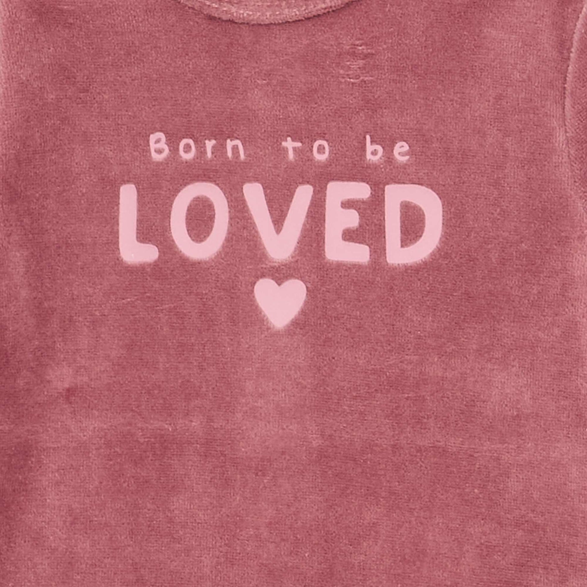 Velour Sleepsuit with Feet PINK