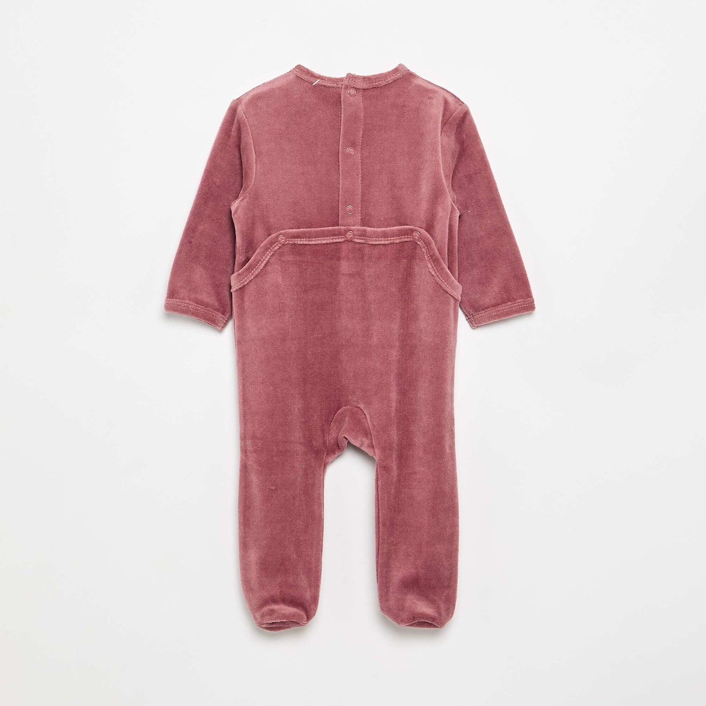 Velour Sleepsuit with Feet PINK