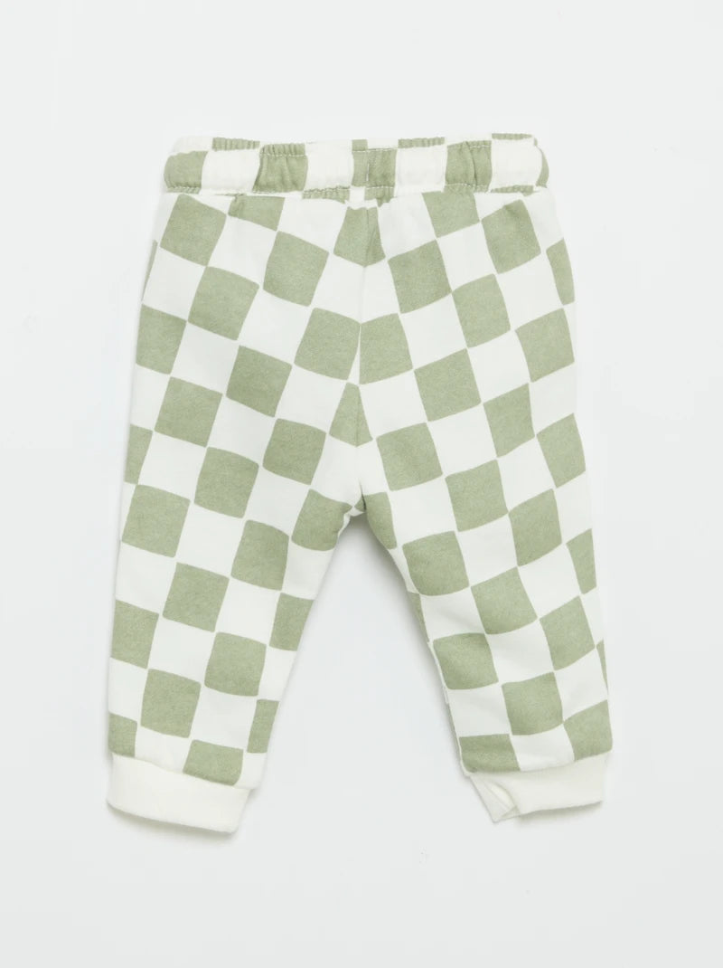 Patterned jogging bottoms GREEN