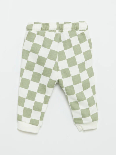 Patterned jogging bottoms GREEN