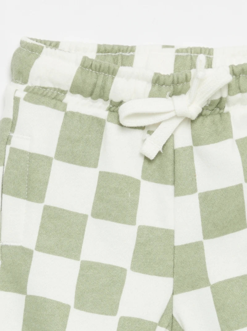 Patterned jogging bottoms GREEN