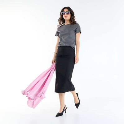 Midi pencil skirt BLACK