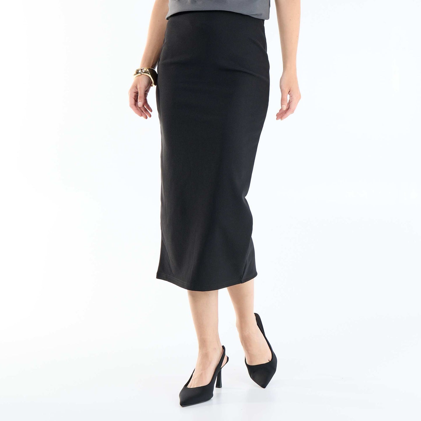 Midi pencil skirt BLACK