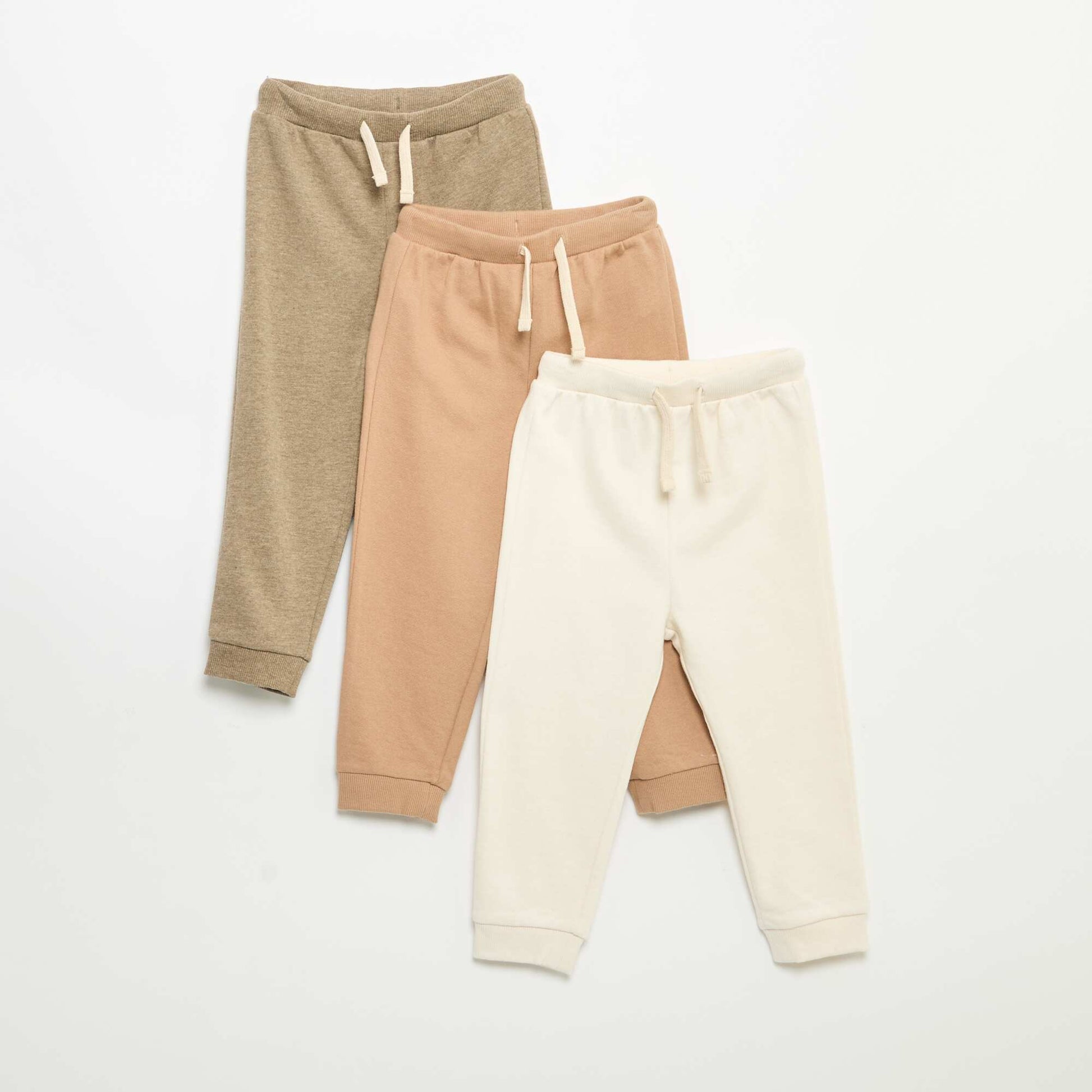 3-pack of French Terry Joggers BEIGE
