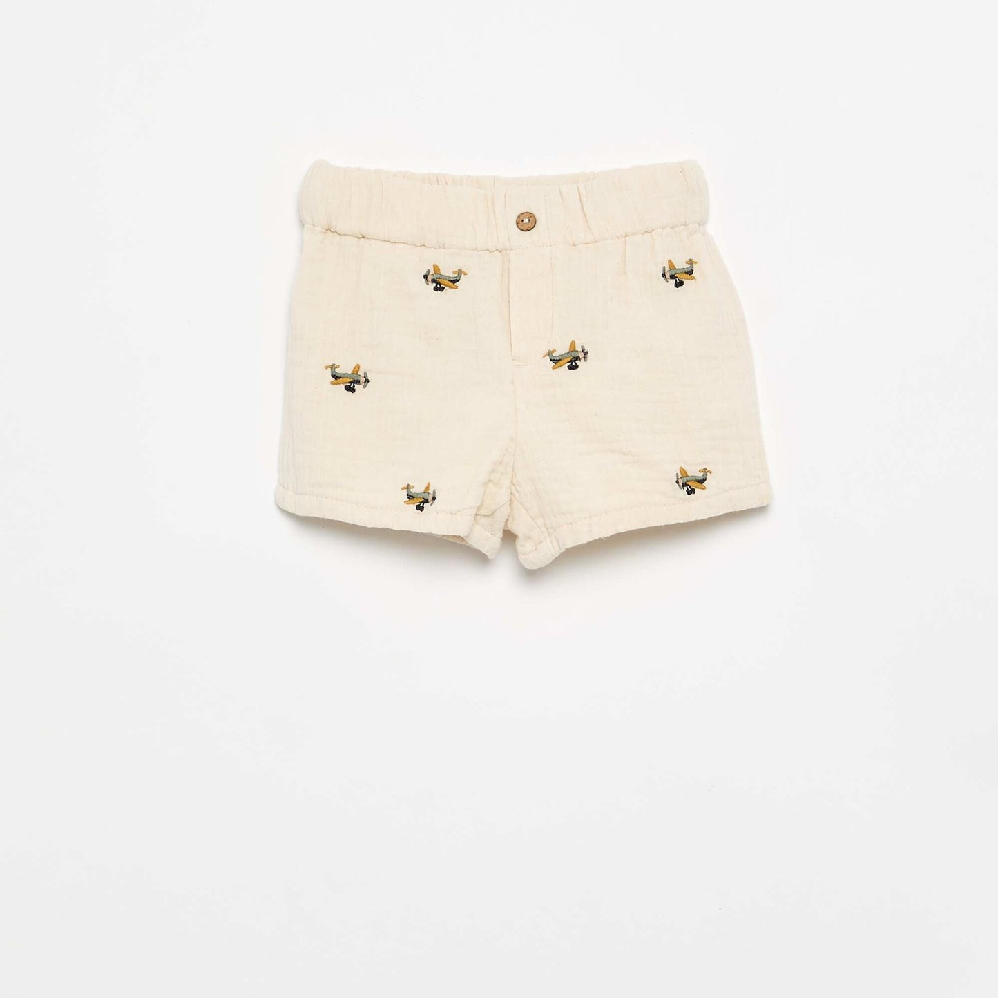 Short cotton gauze shorts BEIGE