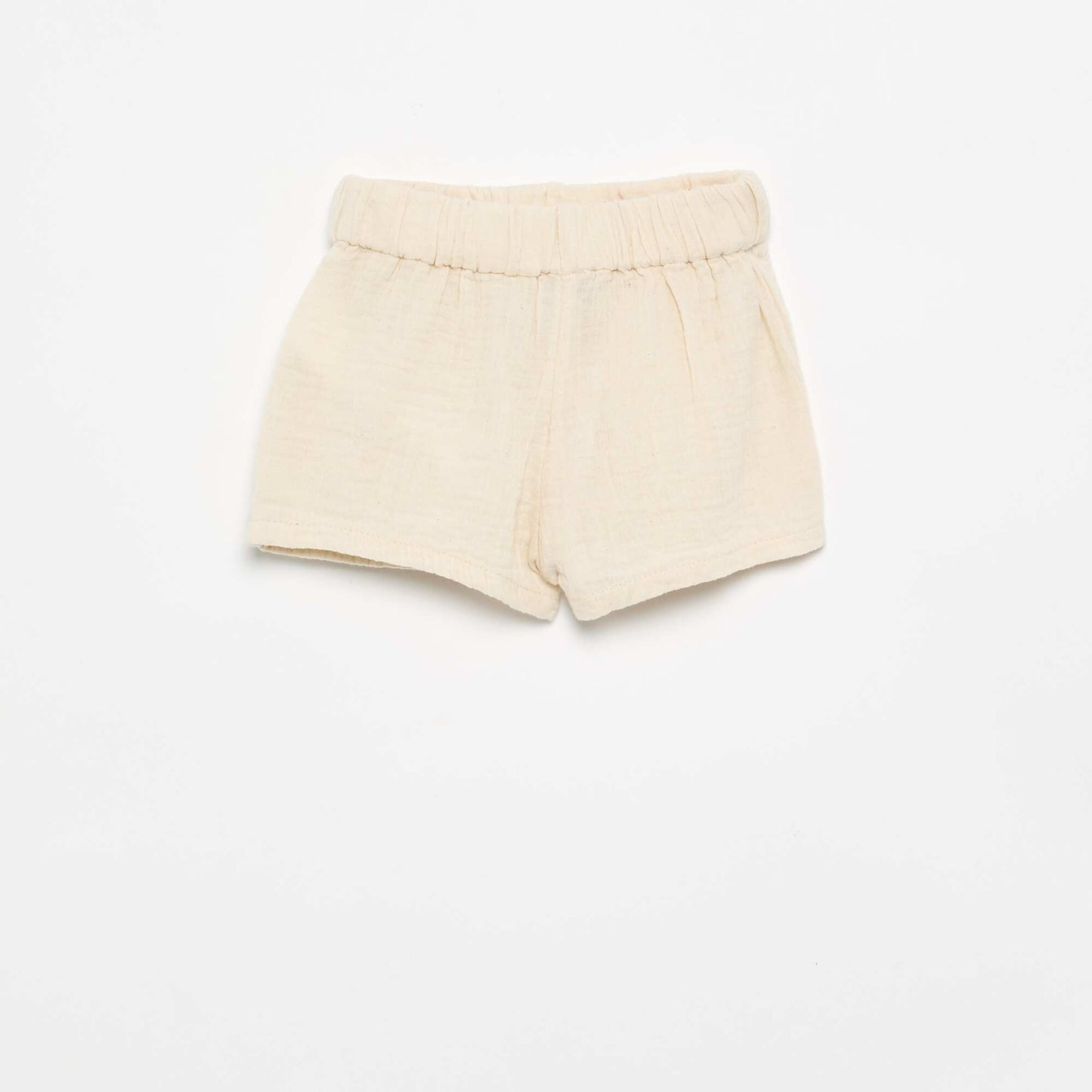 Short cotton gauze shorts BEIGE