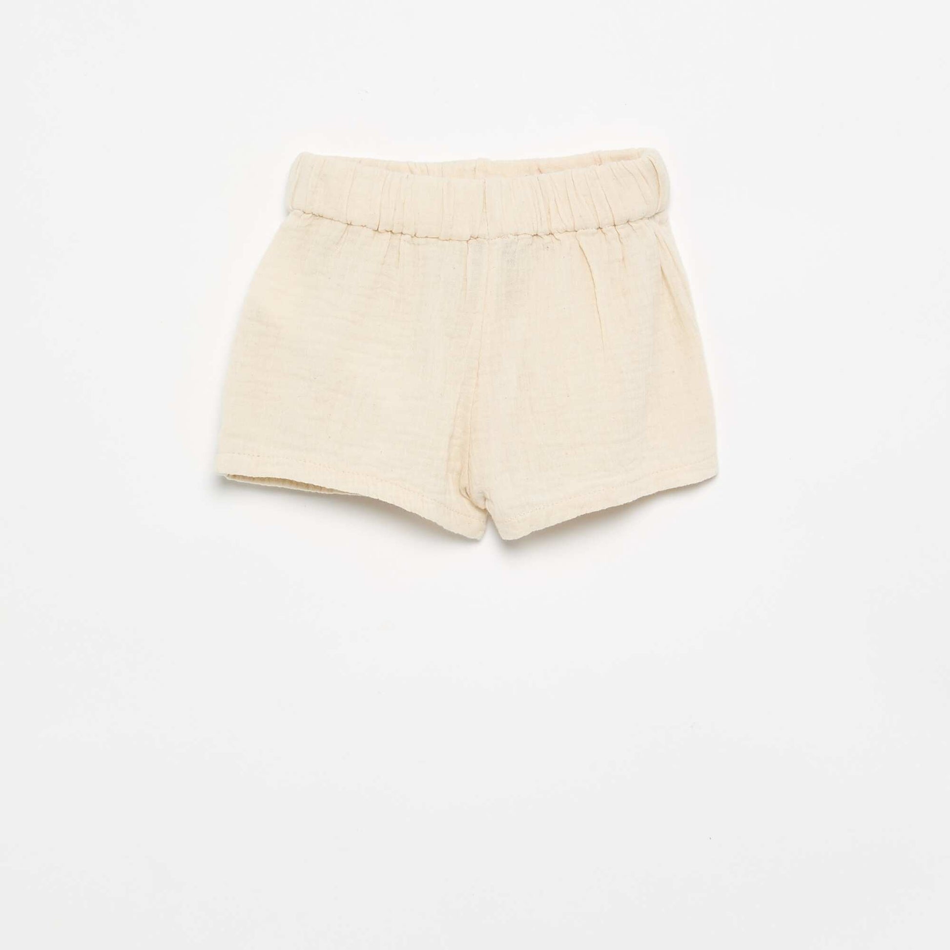 Short cotton gauze shorts BEIGE