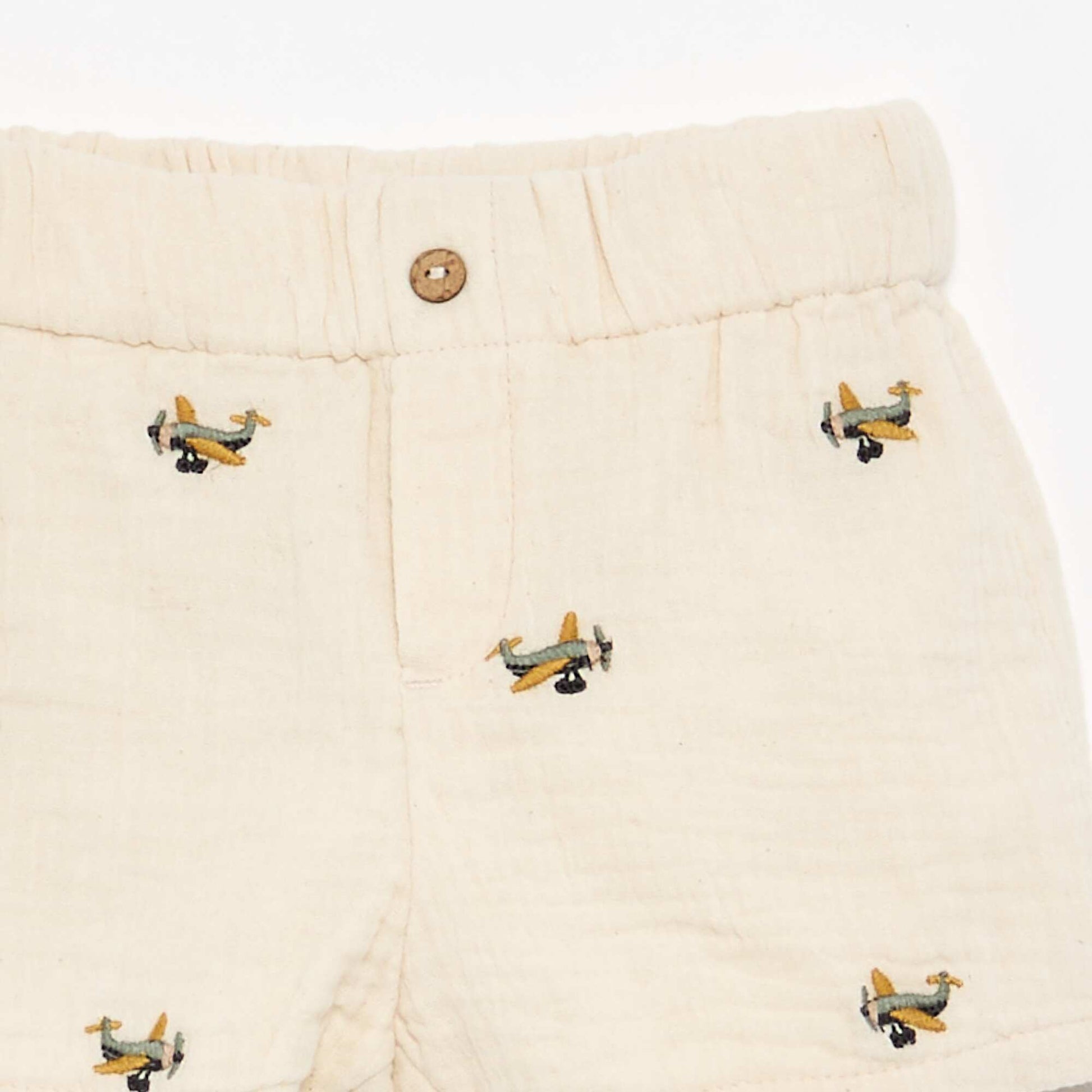 Short cotton gauze shorts BEIGE