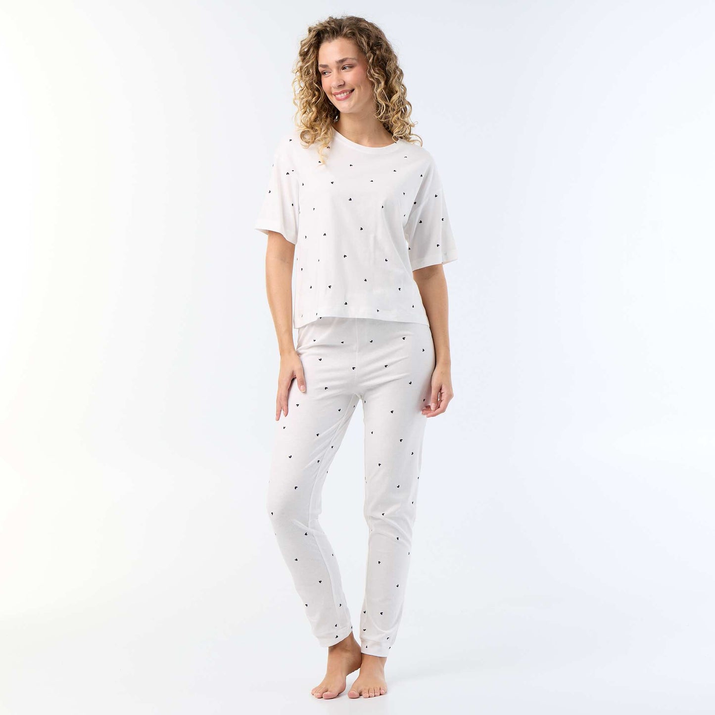 2-piece pyjama set - t-shirt + pants WHITE