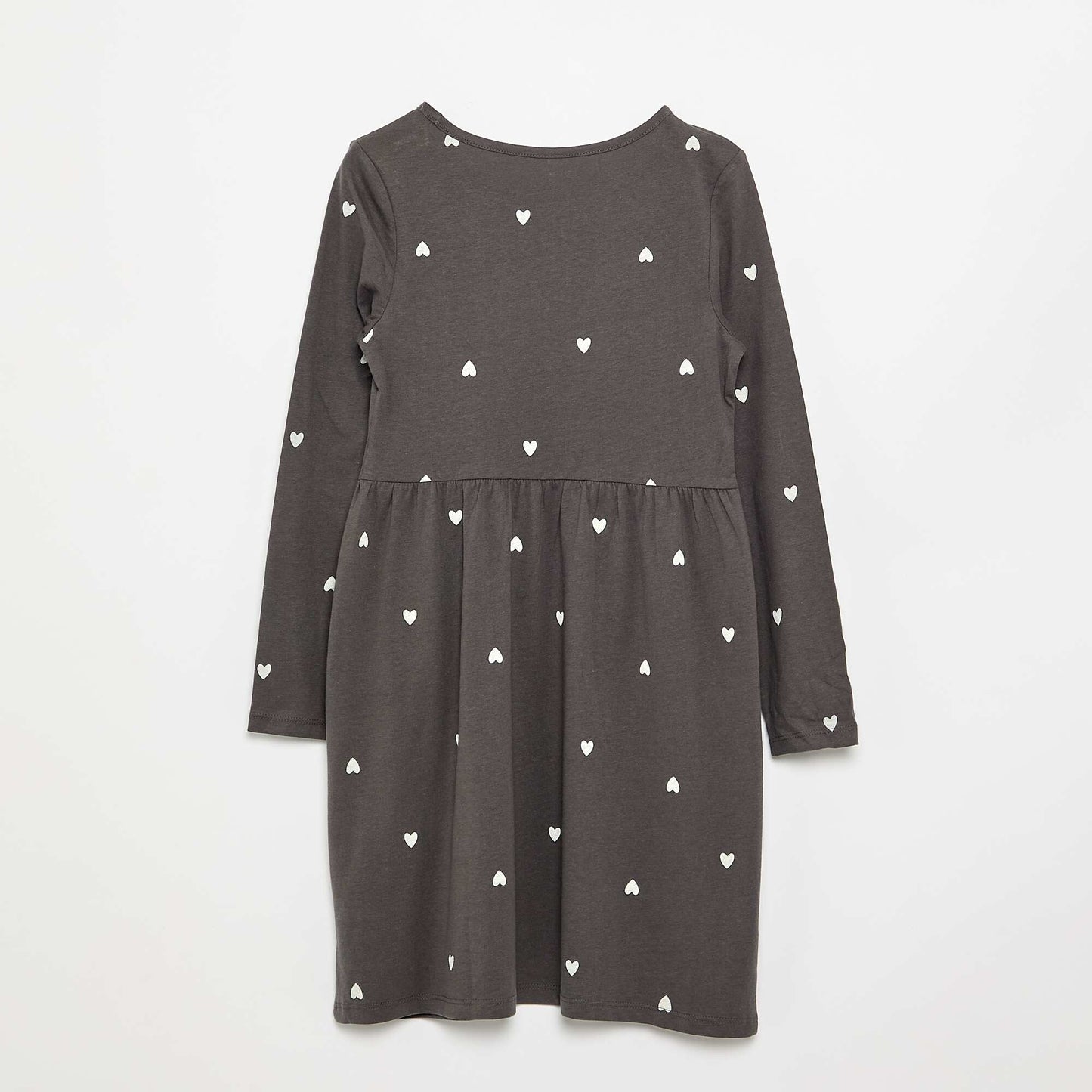 Long-sleeved cotton jersey dress BLACK