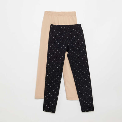 Pack of 2 Long Leggings BLACK