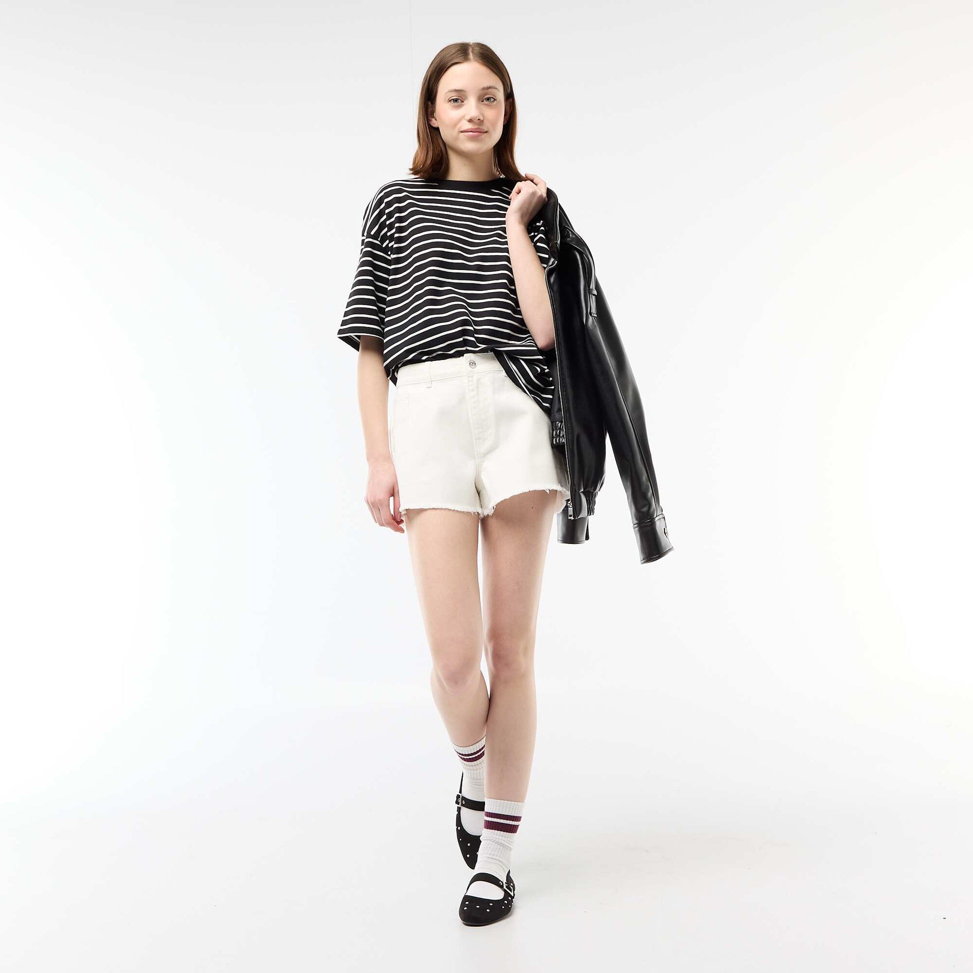 Twill Mini Shorts WHITE