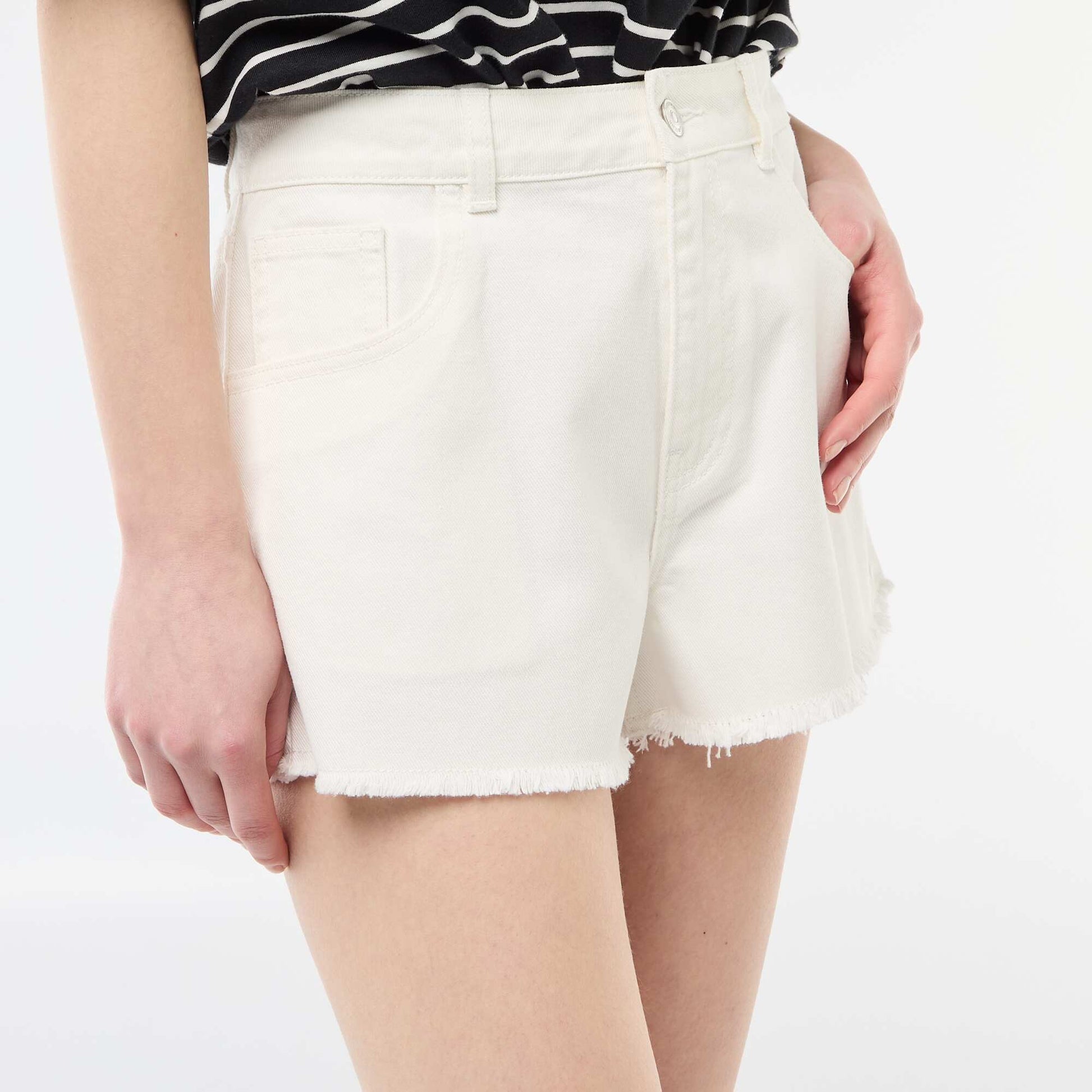 Twill Mini Shorts WHITE