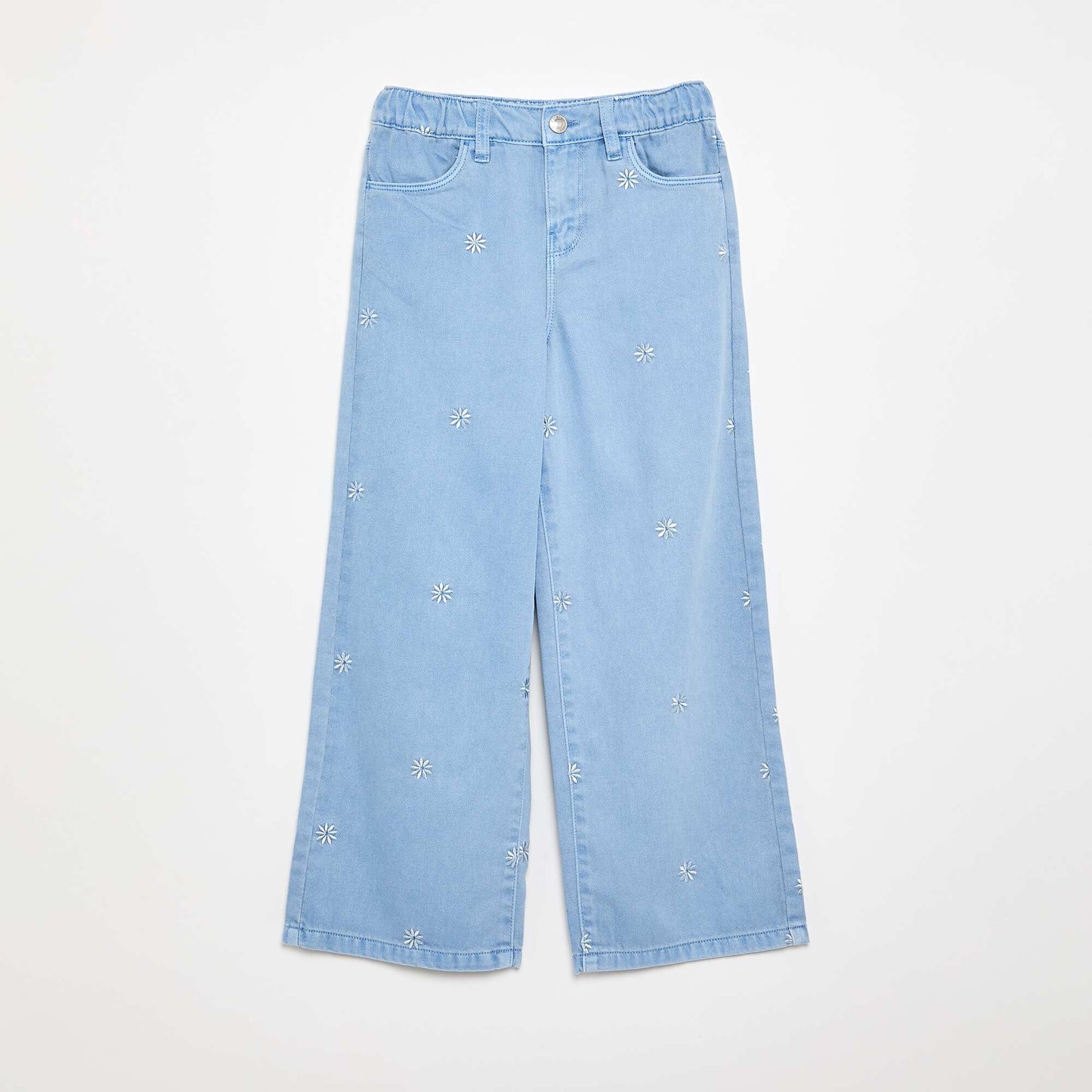 Embroidered Denim Pants BLUE